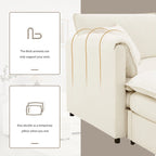 103,5 Chenille-Ecksofa mit 4-Sitzer L-förmiger Cloud-Couch und Ottomane & Taschenfederkernkissen (330lb Tragkraft)