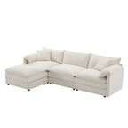 103,5 Chenille-Ecksofa mit 4-Sitzer L-förmiger Cloud-Couch und Ottomane & Taschenfederkernkissen (330lb Tragkraft)