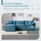 103,5 Chenille-Ecksofa mit 4-Sitzer L-förmiger Cloud-Couch und Ottomane & Taschenfederkernkissen (330lb Tragkraft)