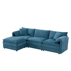 103,5 Chenille-Ecksofa mit 4-Sitzer L-förmiger Cloud-Couch und Ottomane & Taschenfederkernkissen (330lb Tragkraft)