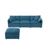 103,5 Chenille-Ecksofa mit 4-Sitzer L-förmiger Cloud-Couch und Ottomane & Taschenfederkernkissen (330lb Tragkraft)