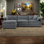103,5 Chenille-Ecksofa mit 4-Sitzer L-förmiger Cloud-Couch und Ottomane & Taschenfederkernkissen (330lb Tragkraft)
