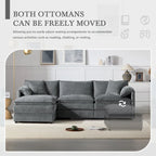 103,5 Chenille-Ecksofa mit 4-Sitzer L-förmiger Cloud-Couch und Ottomane & Taschenfederkernkissen (330lb Tragkraft)