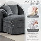 103,5 Chenille-Ecksofa mit 4-Sitzer L-förmiger Cloud-Couch und Ottomane & Taschenfederkernkissen (330lb Tragkraft)