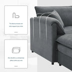 103,5 Chenille-Ecksofa mit 4-Sitzer L-förmiger Cloud-Couch und Ottomane & Taschenfederkernkissen (330lb Tragkraft)