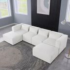 Frei kombinierbares modulares Sofa mit Chenille-Bezug