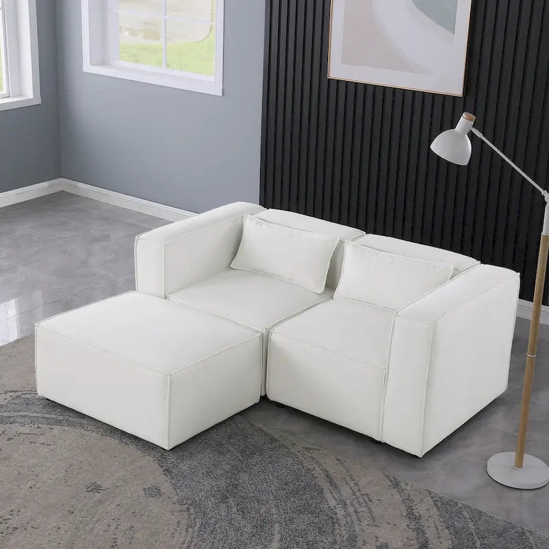 Frei kombinierbares modulares Sofa mit Chenille-Bezug