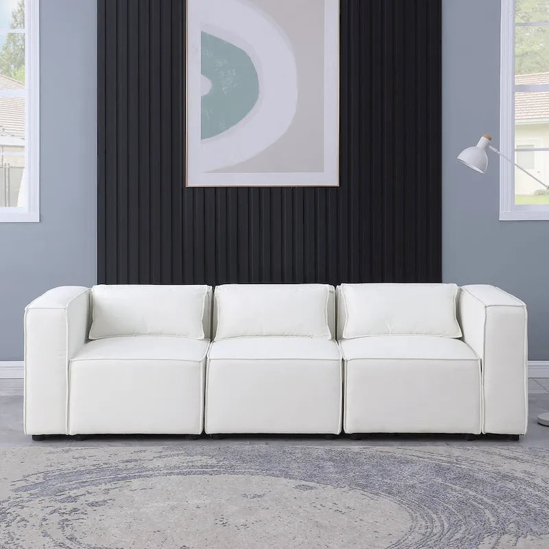 Frei kombinierbares modulares Sofa mit Chenille-Bezug