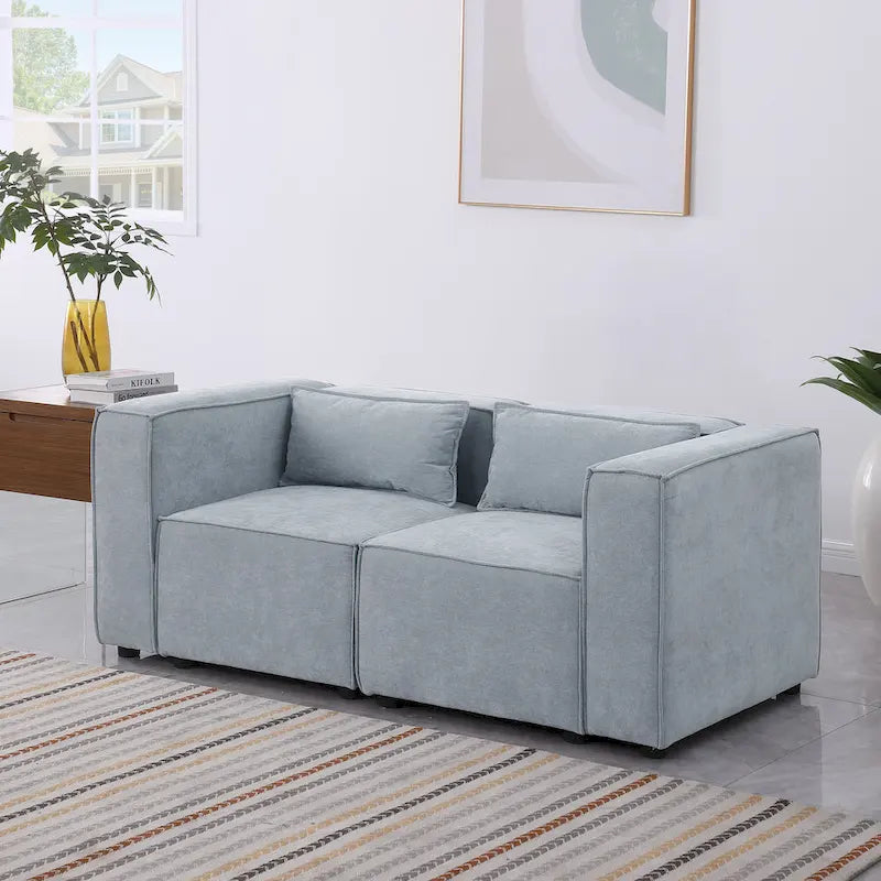 Frei kombinierbares modulares Sofa mit Chenille-Bezug