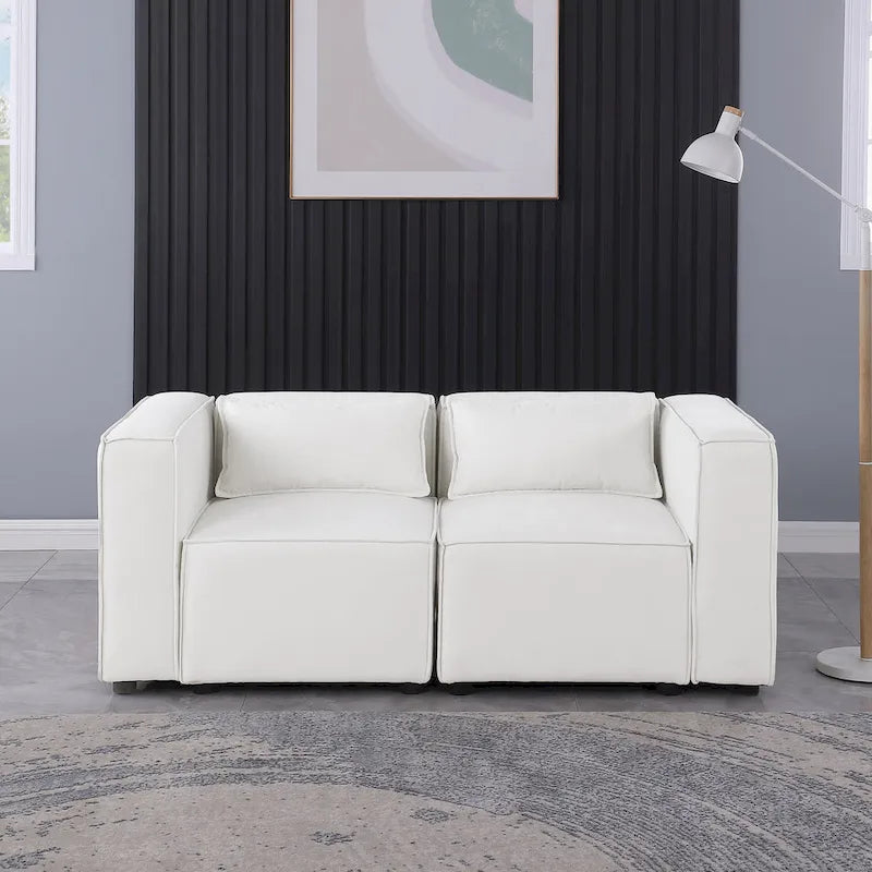 Frei kombinierbares modulares Sofa mit Chenille-Bezug