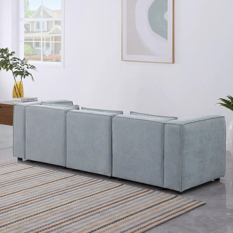 Frei kombinierbares modulares Sofa mit Chenille-Bezug