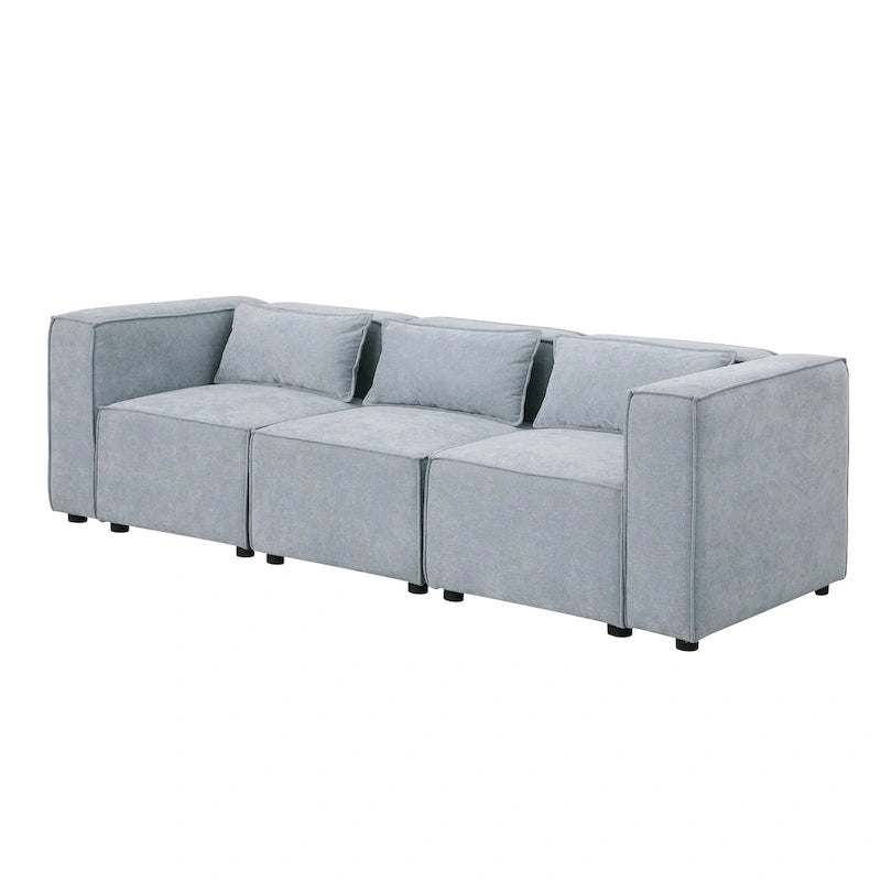Frei kombinierbares modulares Sofa mit Chenille-Bezug