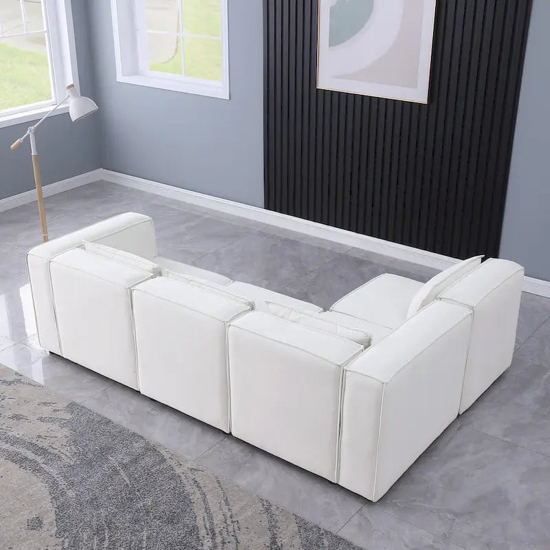 Frei kombinierbares modulares Sofa mit Chenille-Bezug