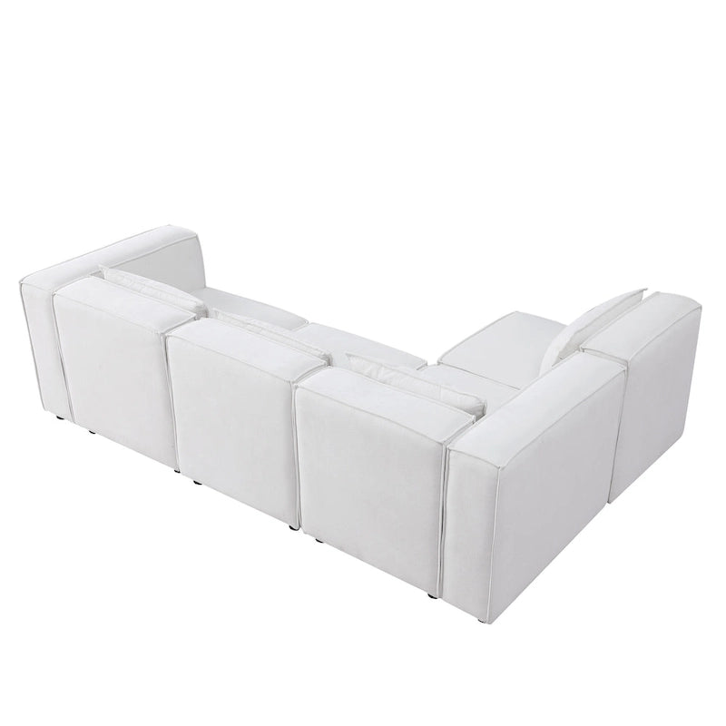 Frei kombinierbares modulares Sofa mit Chenille-Bezug