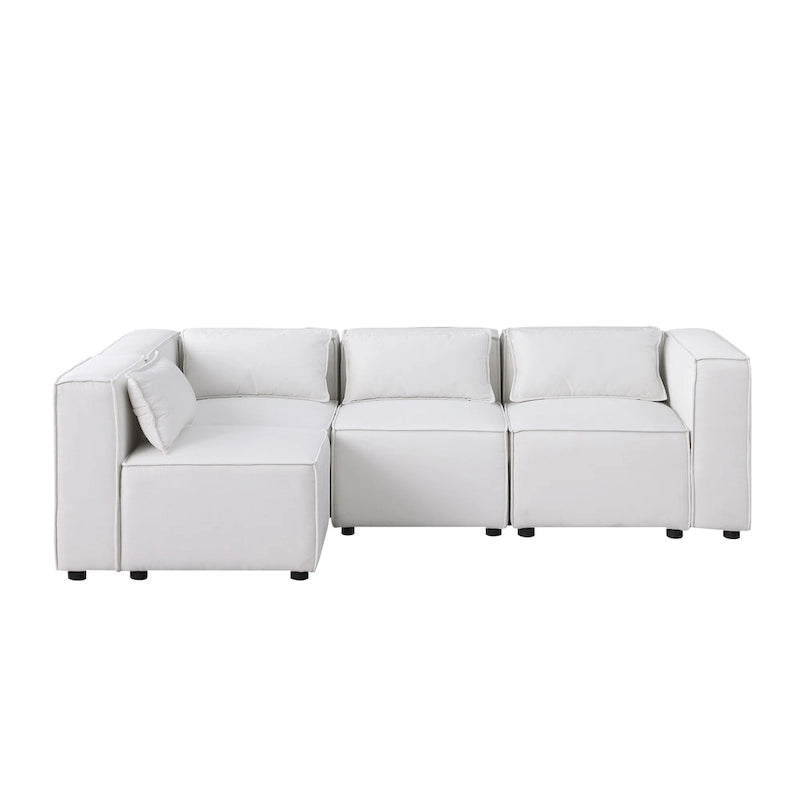 Frei kombinierbares modulares Sofa mit Chenille-Bezug