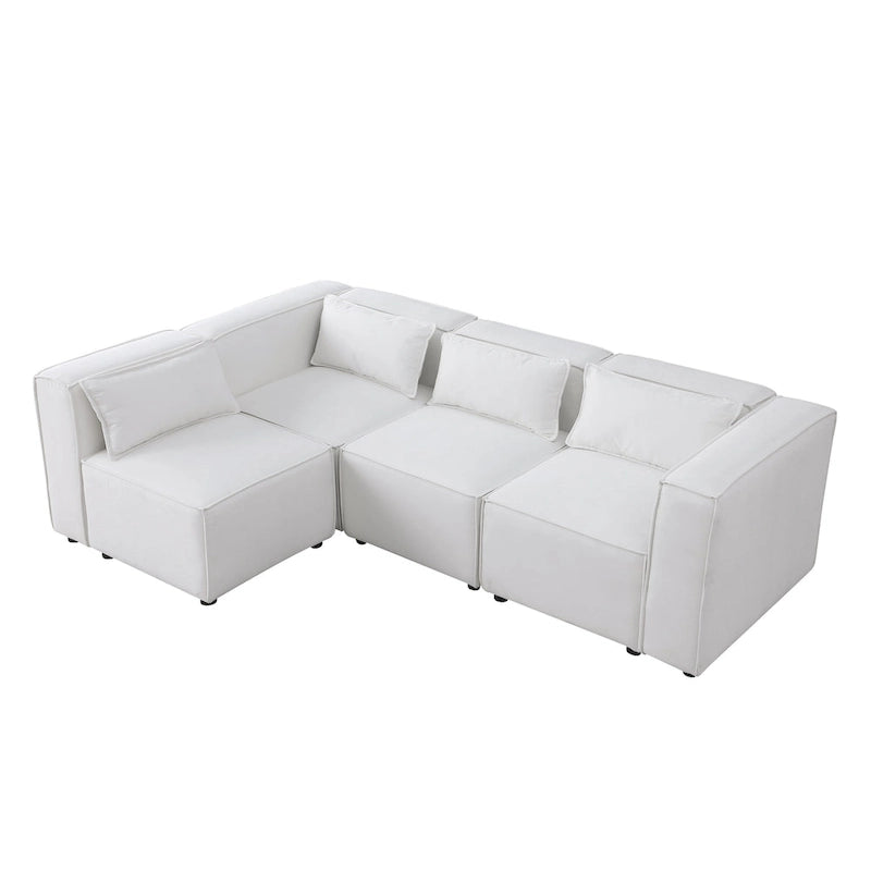 Frei kombinierbares modulares Sofa mit Chenille-Bezug