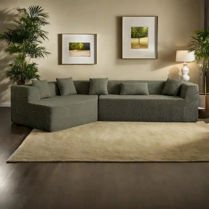 127.5Polyester Modulares Sektionssofa Wolkencouch mit tiefer Sitzfläche, keine Montage erforderlich und modernem minimalistischem Design