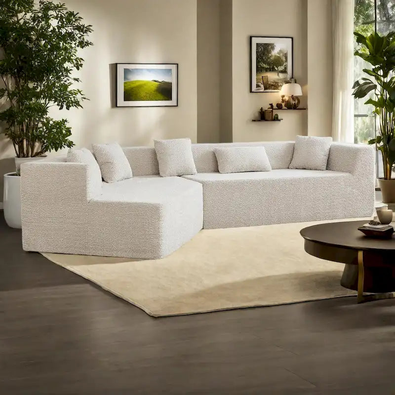 127.5Polyester Modulares Sektionssofa Wolkencouch mit tiefer Sitzfläche, keine Montage erforderlich und modernem minimalistischem Design