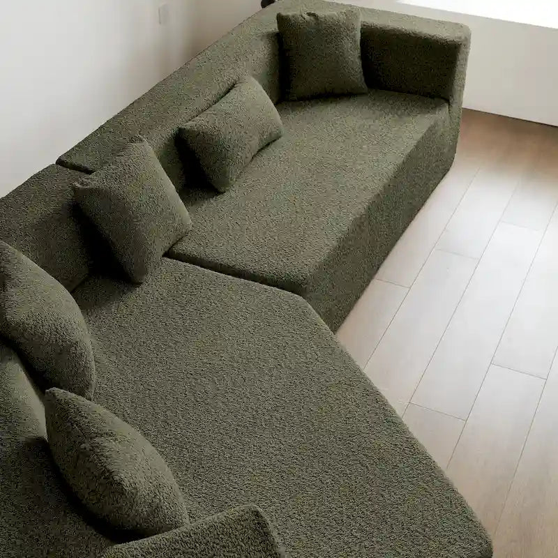 127.5Polyester Modulares Sektionssofa Wolkencouch mit tiefer Sitzfläche, keine Montage erforderlich und modernem minimalistischem Design