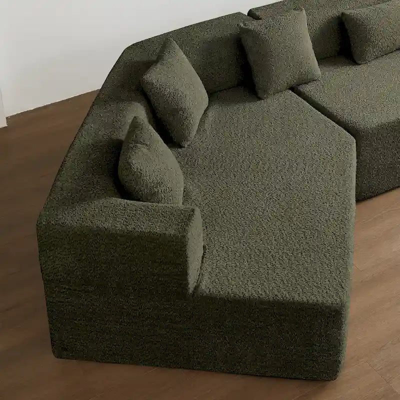 127.5Polyester Modulares Sektionssofa Wolkencouch mit tiefer Sitzfläche, keine Montage erforderlich und modernem minimalistischem Design
