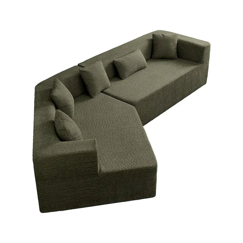 127.5Polyester Modulares Sektionssofa Wolkencouch mit tiefer Sitzfläche, keine Montage erforderlich und modernem minimalistischem Design