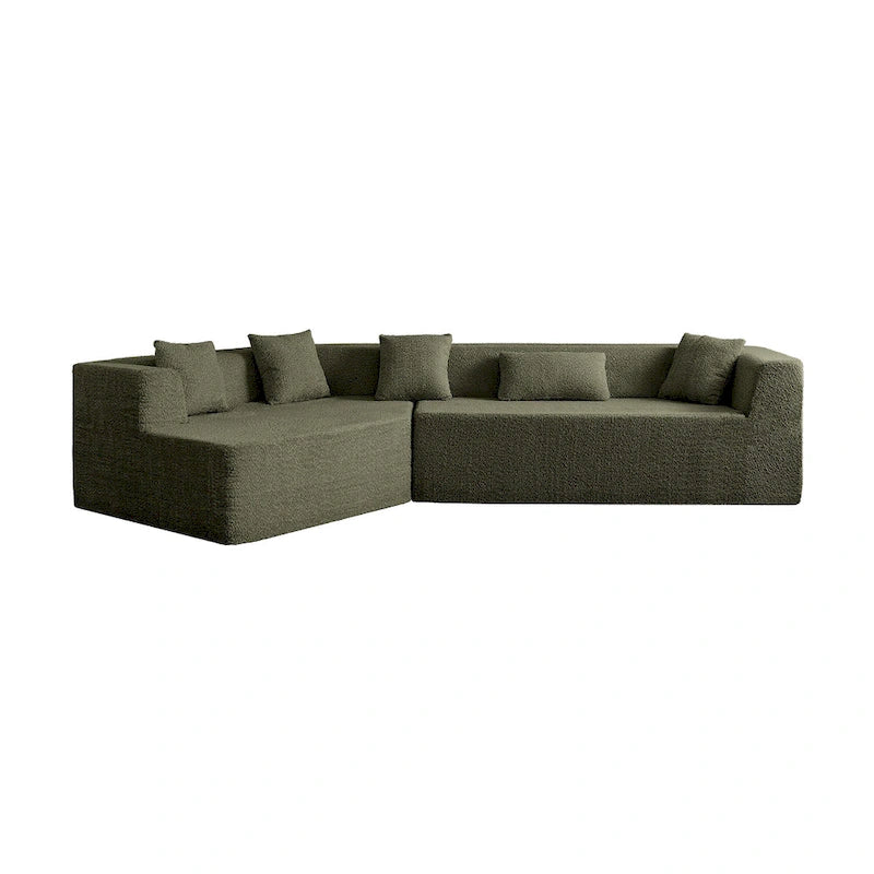 127.5Polyester Modulares Sektionssofa Wolkencouch mit tiefer Sitzfläche, keine Montage erforderlich und modernem minimalistischem Design
