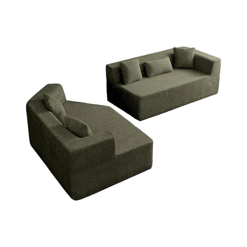 127.5Polyester Modulares Sektionssofa Wolkencouch mit tiefer Sitzfläche, keine Montage erforderlich und modernem minimalistischem Design