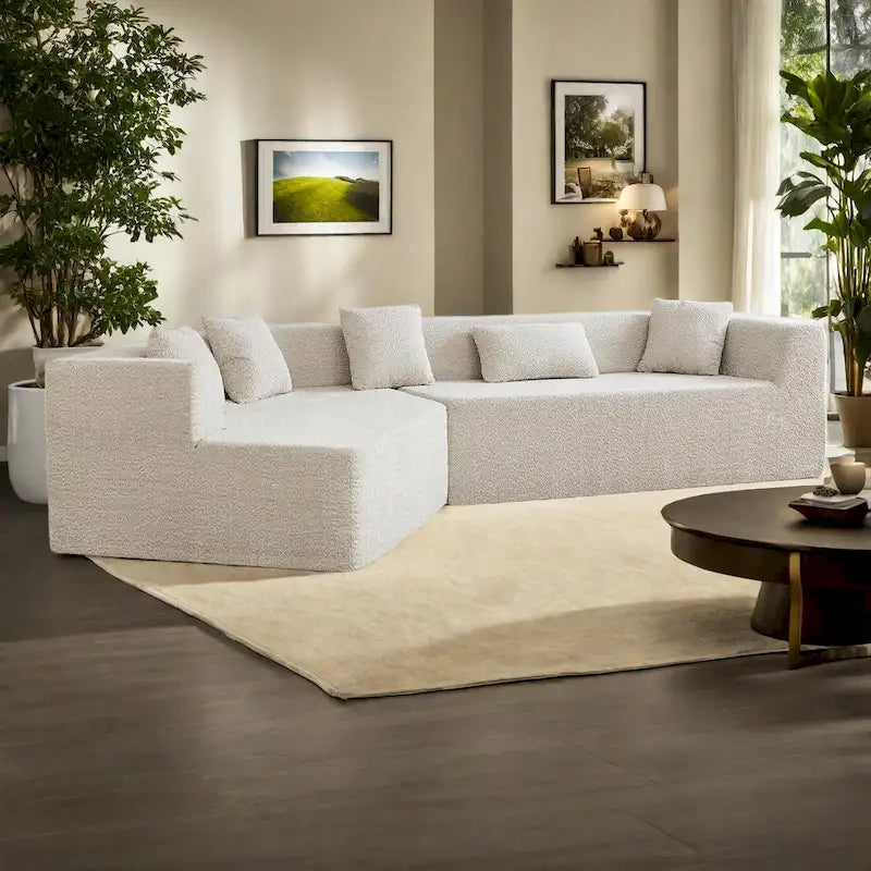 127.5Polyester Modulares Sektionssofa Wolkencouch mit tiefer Sitzfläche, keine Montage erforderlich und modernem minimalistischem Design
