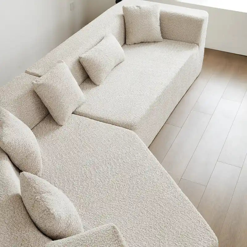 127.5Polyester Modulares Sektionssofa Wolkencouch mit tiefer Sitzfläche, keine Montage erforderlich und modernem minimalistischem Design