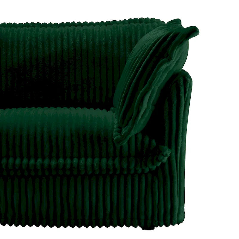 Cord-Samt 3-Sitzer Sektionalsofa ohne Armlehnen mit abnehmbarem Bezug und umwandelbarem Ottoman, modulares Design und abnehmbare Hussen