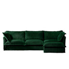 Cord-Samt 3-Sitzer Sektionalsofa ohne Armlehnen mit abnehmbarem Bezug und umwandelbarem Ottoman, modulares Design und abnehmbare Hussen
