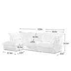 Cord-Samt 3-Sitzer Sektionalsofa ohne Armlehnen mit abnehmbarem Bezug und umwandelbarem Ottoman, modulares Design und abnehmbare Hussen