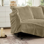 Cord-Samt 3-Sitzer Sektionalsofa ohne Armlehnen mit abnehmbarem Bezug und umwandelbarem Ottoman, modulares Design und abnehmbare Hussen