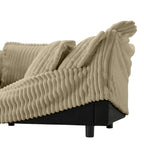 Cord-Samt 3-Sitzer Sektionalsofa ohne Armlehnen mit abnehmbarem Bezug und umwandelbarem Ottoman, modulares Design und abnehmbare Hussen