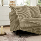 Cord-Sofa in L-Form mit abnehmbarem Bezug und tiefen Sitzen, 4-Sitzer-Couch mit weichen Armlehnen und 2 großen Kissen