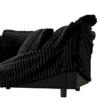 Cord-Sofa in L-Form mit abnehmbarem Bezug und tiefen Sitzen, 4-Sitzer-Couch mit weichen Armlehnen und 2 großen Kissen