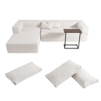 Modulares Ecksofa Boucle 112 mit kostenlosem Beistelltisch, breitem Sitzdesign und ohne Montage erforderlich