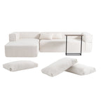 Modulares Ecksofa Boucle 112 mit kostenlosem Beistelltisch, breitem Sitzdesign und ohne Montage erforderlich