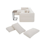 Modulares Ecksofa Boucle 112 mit kostenlosem Beistelltisch, breitem Sitzdesign und ohne Montage erforderlich