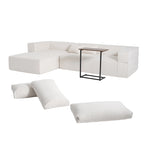 Modulares Ecksofa Boucle 112 mit kostenlosem Beistelltisch, breitem Sitzdesign und ohne Montage erforderlich