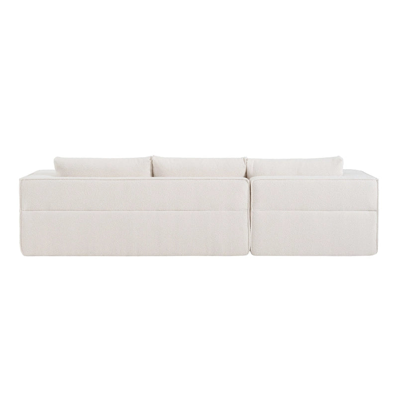 Modulares Ecksofa Boucle 112 mit kostenlosem Beistelltisch, breitem Sitzdesign und ohne Montage erforderlich