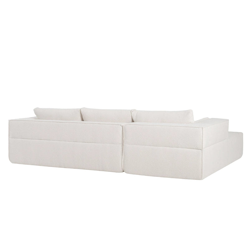 Modulares Ecksofa Boucle 112 mit kostenlosem Beistelltisch, breitem Sitzdesign und ohne Montage erforderlich