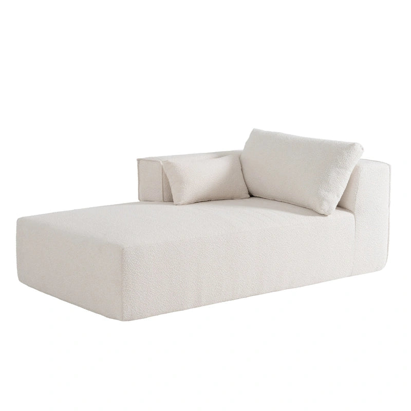 Modulares Ecksofa Boucle 112 mit kostenlosem Beistelltisch, breitem Sitzdesign und ohne Montage erforderlich