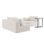 Modulares Ecksofa Boucle 112 mit kostenlosem Beistelltisch, breitem Sitzdesign und ohne Montage erforderlich