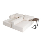 Modulares Ecksofa Boucle 112 mit kostenlosem Beistelltisch, breitem Sitzdesign und ohne Montage erforderlich