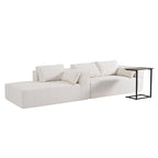 Modulares Ecksofa Boucle 112 mit kostenlosem Beistelltisch, breitem Sitzdesign und ohne Montage erforderlich