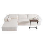 Modulares Ecksofa Boucle 112 mit kostenlosem Beistelltisch, breitem Sitzdesign und ohne Montage erforderlich