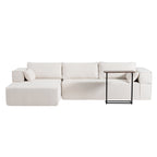 Modulares Ecksofa Boucle 112 mit kostenlosem Beistelltisch, breitem Sitzdesign und ohne Montage erforderlich