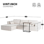 Modulares Ecksofa Boucle 112 mit kostenlosem Beistelltisch, breitem Sitzdesign und ohne Montage erforderlich