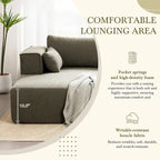 Modulares Ecksofa Boucle 112 mit kostenlosem Beistelltisch, breitem Sitzdesign und ohne Montage erforderlich